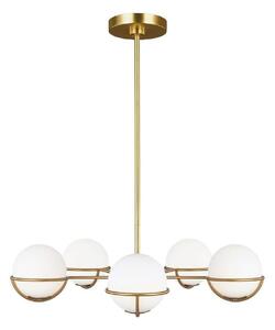 FE-APOLLO5-BB Apollo 5 Light Chandelier In Burnished Brass