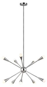 FE-JAX10-PN Jax 10 Light Chandelier In Polished Nickel