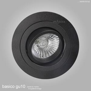Mantra MC0007 Basico GU10 1 Light Round Swivel Downlight In Sand Black