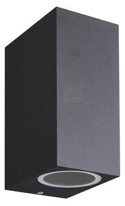Mantra M7037 Kandanchu 2 Light Square Outdoor Wall Light In Sand Black - H: 150mm