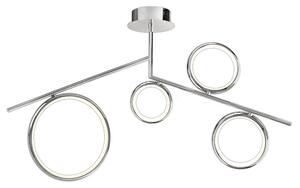 Mantra M6590 Olimpia CH 42 Watt Semi Flush Ceiling Light In Polished Chrome/Opal White - L: 1010mm