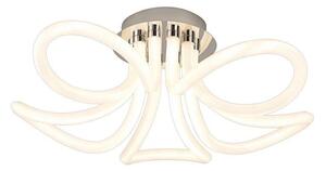 Mantra M6615 Knot LED II Semi Flush Ceiling Light In Polished Chrome And Opal White - Dia: 790mm