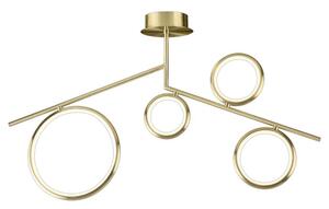 Mantra M6580 Olimpia SG 42 Watt Semi Flush Ceiling Light In Satin Gold/Opal White - L: 1010mm