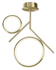 Mantra M6582 Olimpia SG 30 Watt Semi Flush Ceiling Light In Satin Gold/Opal White - L: 530mm
