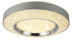Mantra M6453 Santorini 36 Watt LED Flush Ceiling Light In Silver And Polished Chrome