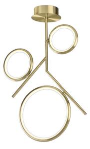 Mantra M6581 Olimpia SG 36 Watt Semi Flush Ceiling Light In Satin Gold/Opal White - L: 530mm