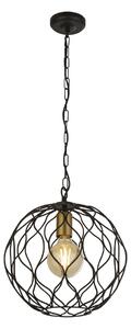 Searchlight Modern 1 Light Orb Ceiling Pendant In Matt Black And Gold