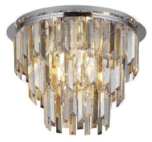 Searchlight 1225-5 Clarissa 5 Light Semi Flush Ceiling Light In Chrome With Coloured Glass