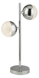 Searchlight Eclipse 2 Light Table Lamp In Chrome With Crystal Sand
