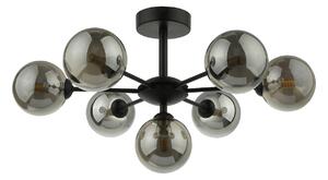 Dar Lighting COH3422-01 Cohen 7 Light Semi Flush In Matt Black With Smoked Glass