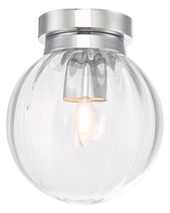 Dar Lighting KAV0150 Kavi Bathroom Flush Ceiling Light In Polished Chrome With Clear Glass IP44
