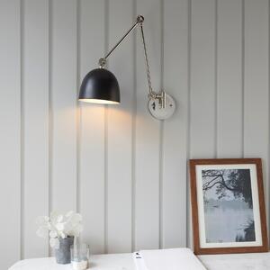 Endon Lighting 93431 Lehal Swing Arm Wall Light In Polished Nickel Finish