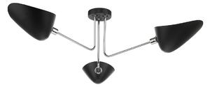 Dar Lighting SEB0322 Sebastian 3 Light Semi Flush Light In Matt Black And Polished Chrome