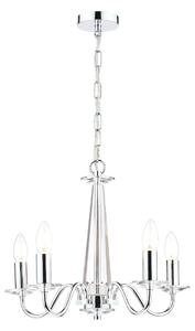 Laura Ashley Blake Crystal Glass 5 Light Chandelier In Polished Chrome Finish