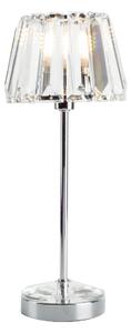 Laura Ashley Capri Crystal Glass Small Table Lamp In Polished Chrome Finish