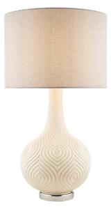 Laura Ashley Grace Patterned Glass Table Lamp With Grey Linen Shade