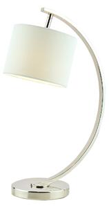 Laura Ashley Noah Polished Nickel 1 Light Table Lamp with White Shade