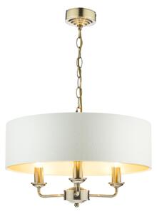 Laura Ashley Sorrento Antique Brass 3 Light Armed Fitting Ceiling Light with Ivory Shade