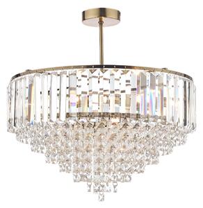 Laura Ashley Vienna 5 Light Semi Flush Ceiling Light In Antique Brass With Crystal Glass
