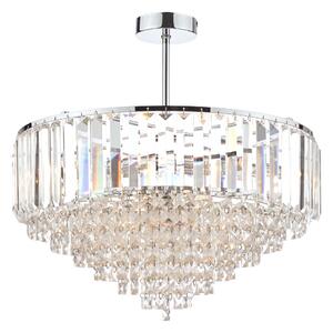 Laura Ashley Vienna 5 Light Semi Flush Ceiling Light In Polished Chrome With Crystal Glass