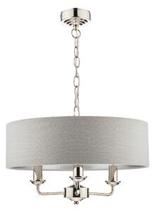 Laura Ashley Sorrento 3 Light Armed Fitting Ceiling Light in Polished Nickel with Silver Shade