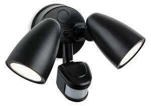 Firstlight 2836BK 20W LED Twin Outdoor Spotlight with PIR Sensor - Black -IP54