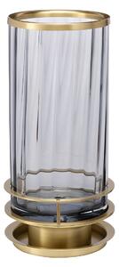 Quintiesse QN-ARNO-SMOKE-AB Arno Table Lamp In Aged Brass With Smoked Glass
