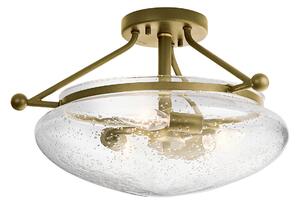 Quintiesse QN-BELLE-SF-BNB Belle 3 Light Semi-Flush Ceiling Light In Natural Brass Finish