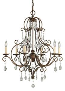 Elstead FE-CHATEAU6 Chateau 6 Light Ceiling Chandelier In Mocha Bronze Finish