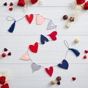 Valentines Wooden Heart Garland