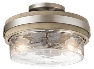 Elstead KL-GRAND-BANK-SF Grand Bank 2 Light Semi-Flush Ceiling Mount In Distressed Antique Grey