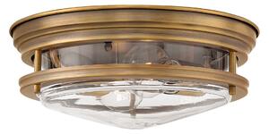 Quintiesse QN-HADRIAN-FS-BR-CLEAR Hadrian 2 Light Flush Ceiling Light In Brushed Bronze With Clear Glass IP44