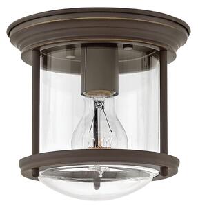 Quintiesse QN-HADRIAN-MINI-F-OZ-CLEAR Hadrian Flush Ceiling Light In Oil Rubbed Bronze With Clear Glass IP44