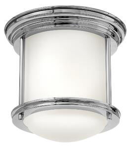Quintiesse QN-HADRIAN-MINI-F-CM-OPAL Hadrian Flush Ceiling Light In Chrome With Opal Glass IP44