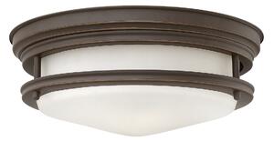 Quintiesse QN-HADRIAN-FS-OZ-OPAL Hadrian 2 Light Flush Ceiling Light In Oil Rubbed Bronze With Opal Glass IP44