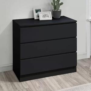 Oakley Wooden Chest Of 3 Drawers In Black