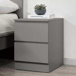 Oakley Wooden Bedside Cabinet With 2 Drawers In Grey