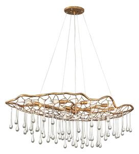 Quintiesse LAGUNA 8 Light Ceiling Pendant in Burnished Gold