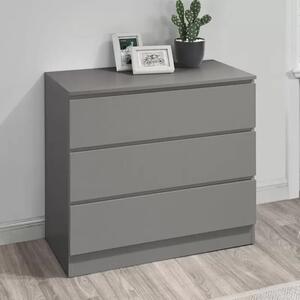 Oakley Wooden Chest Of 3 Drawers In Grey