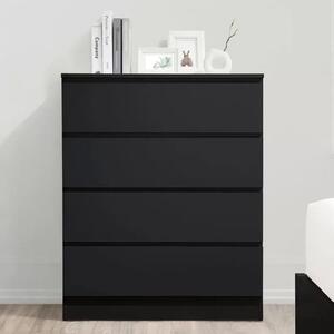 Oakley Wooden Chest Of 4 Drawers In Black