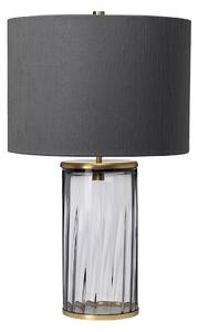 Quintiesse QN-RENO-SMOKE-AB Reno Table Lamp With Smoked Glass And Aged Brass Finish