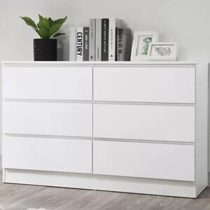 Oakley Wooden Chest Of 6 Drawers In White