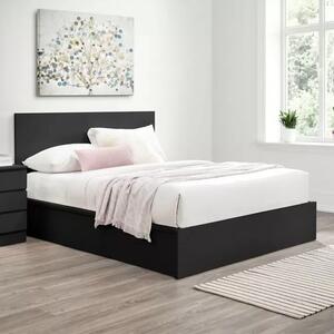 Oakley Ottoman Wooden Double Bed In Black