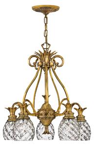 Elstead HK-PLANTATION5-BB Plantation 5 Light Ceiling Chandelier In Burnished Brass Finish