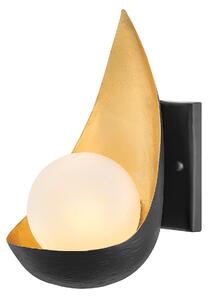 Quintiesse QN-REN1 Ren Modern Wall Light In Black And Gold Finish