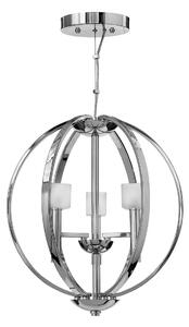 Quintiesse QN-MONDO3 Mondo 3 Light Ceiling Chandelier In Polished Chrome With Frosted Glass