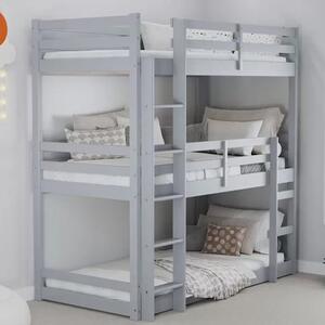 Tifton Triple Wooden Bunk Bed In Grey