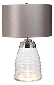 Quintiesse QN-MILNE-TL-GREY Milne Table Lamp In Polished Nickel Finish With Fog Grey Shade