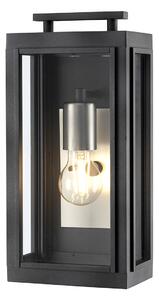Quintiesse QN-SUTCLIFFE-S-AZ Sutcliffe Single Outdoor Wall Lantern In Aged Zinc And Antique Nickel IP44