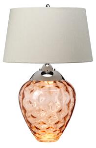 Quintiesse QN-SAMARA-TL-SLM Samara Medium Table Lamp In Salmon Tint And Polished Nickel Finish